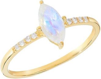 Tiramisu 14K Over Silver 0.81 Ct. Tw. Gemstone Solitaire Ring