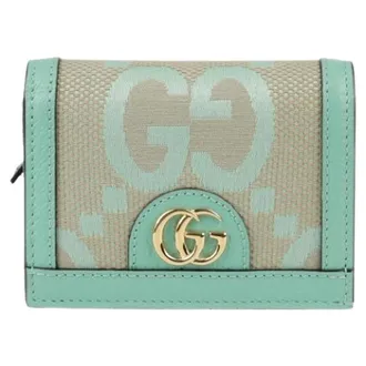 Gucci Pre-owned Wallets, female, Green, Size: ONE SIZE Pre-owned Ophidia Jumbo GG Card Case Wallet