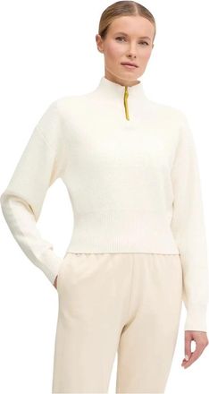 The North Face Half-Zip Logo Sweatshirt - Dames - Outdoor shirts - Wit - L - Wol - Fitness
