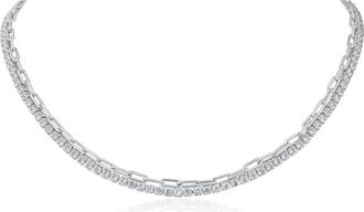 Kenneth Jay Lane Cubic Zirconia Layered Chain Necklace in Clear/Silver at Nordstrom Rack