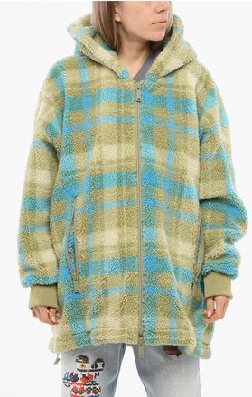 Dsquared2 Sherpa Zip-up Hoodie with Tartan Pattern size S