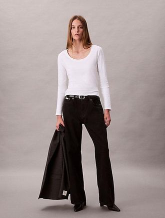 Calvin Klein Top con cuello abierto