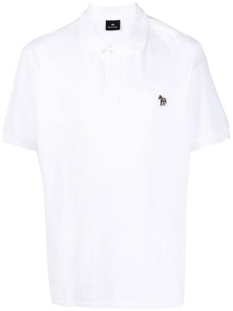 Paul Smith Polo con applicazione zebra - Bianco