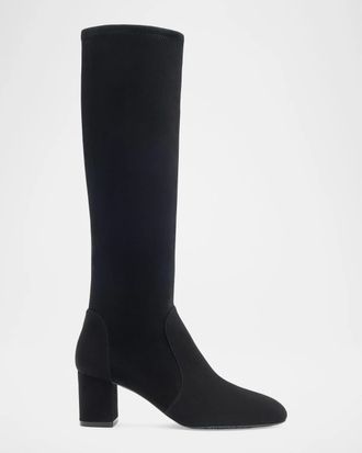 Stuart Weitzman 60mm Lucie Suede Knee-High Boots