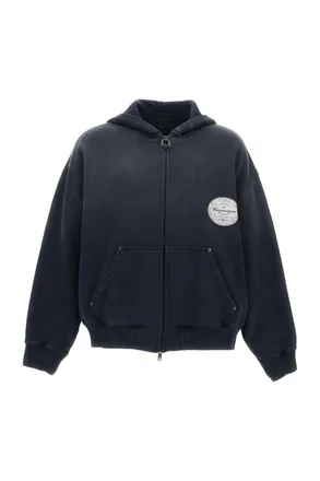 Wooyoungmi Cotton Full-Zip Hoodie with Embossed Logo