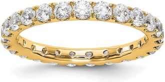 Diamond2Deal 14k Yellow Gold Lab Grown Diamond Eternity Wedding Band Ring 1.5Ct Clarity- VS Color- D-E