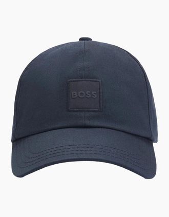 HUGO BOSS Mens Boss Logo Derrel Cap Dark Blue - Navy