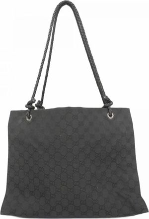 Gucci Black Canvas Tote Bag (Pre-Owned)
