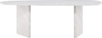 VE DESIGN Ovaler Design Esstisch Gr&ouml;nvik 220 x 100 cm, Weiss marmoriert