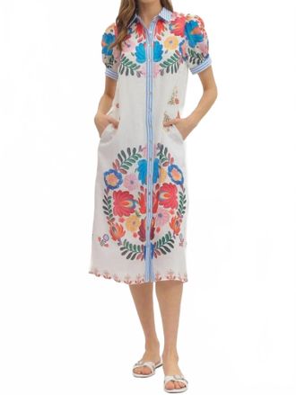Entro Elena Midi Dress In White