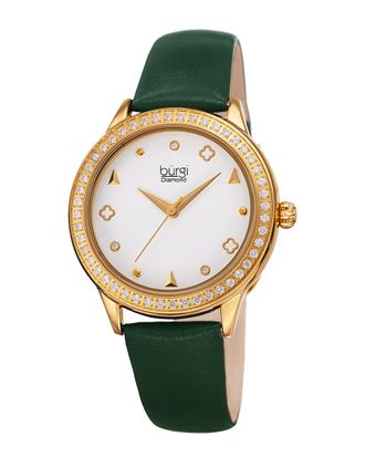 Bürgi Burgi Womens Leather Diamond Watch