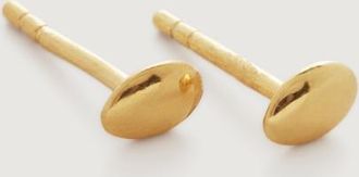Monica Vinader Gold Nura Mini Nugget Stud Earrings