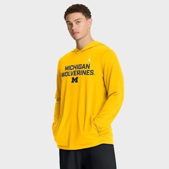 Jordan Brand Mens Jordan Brand Maize Michigan Wolverines 2025 Sideline Performance Long Sleeve Hoodie T-Shirt at Nordstrom, Size Medium