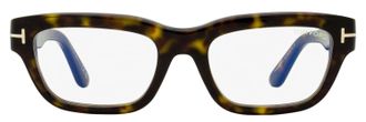 Tom Ford TF6045-B Blue Block Rectangular Eyeglasses - Brown