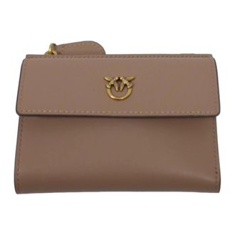 Pinko Wallets & Cardholders, female, Beige, ONE SIZE, Compact Wallet Vitello Seta