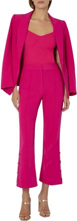 Milly Cropped Flare Pant In Fucsia