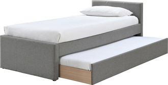 Miliboo Cama Nido Infantil 90 &times; 195 Cm Tela Gris Macco