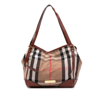 Burberry Pre-owned Womens Check Pattern Shoulder Bag - Tan Textile - One Size