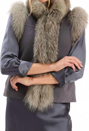 Tyler B&ouml;e Fox Fur Suede Vest In Grey