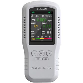 OEM Comprobador De Calidad Del Aire Interior Que Detecta Hcho, Pm2.5, Co2, Tvoc, Co, Temperatura Y Humedad. Sensor De Formaldeh&iacute;do