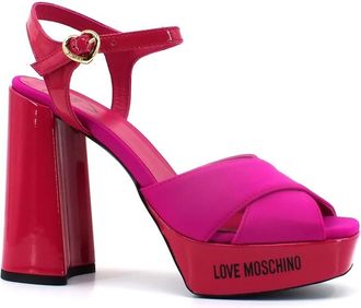 Love Moschino High Heel Sandalen - Dames - Sandalen met hakken - Roze - 40 EU - Leer - Schoenen