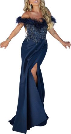 Terani Couture Solid Maxi Dress