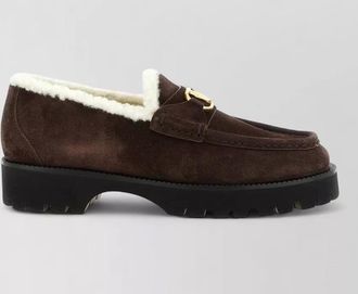 Valentino Garavani leather shearling-lined loafers