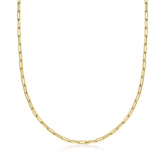 RS Pure by Ross-Simons Italian 14kt Yellow Gold Paper Clip Link Necklace