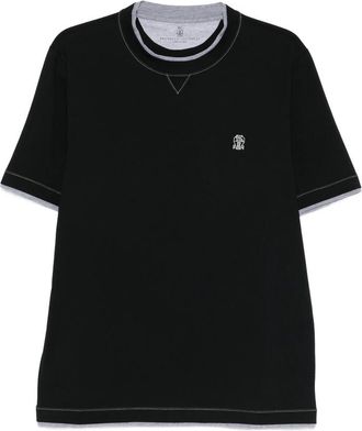 Brunello Cucinelli Embroidered-logo T-shirt