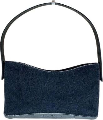 Ferragamo Pre-owned Mini Bags, female, Black, Size: ONE SIZE Pre-owned Leather Shoulder Bag