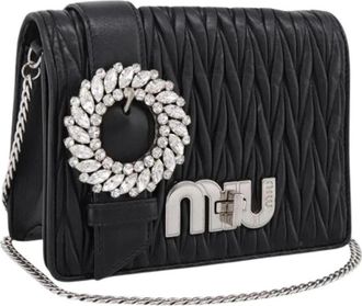 Miu Miu Pre-owned Shoulder Bag - Dames - Vintage Schoudertas - Zwart - ONE Size - Leer - Vintage