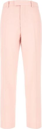 Burberry Wool Tailored Broeken - Dames - Chinos - Roze - S - Leer - Broeken