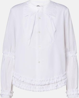 Comme Des Gar&ccedil;ons Bow-detail ruffled cotton poplin shirt