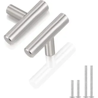 OEM Set Di 10 Pomelli Per Cassetti In Nichel Satinato, Pomelli Per Armadi, Maniglie A T Per La Cucina, Pomelli Per Guardaroba, Pomelli Per Ante Della Cuci