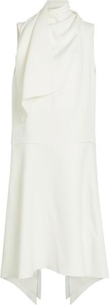 Khaite Loell Draped Crepe de Chine Midi Dress - Off White - 8 (UK12 / M)