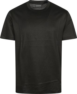 Emporio Armani T-shirt met ronde hals - Heren - T-shirts - Zwart - S - Katoen - Tops
