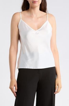Renee C V-Neck Satin Camisole in Ivory at Nordstrom Rack, Size X-Large