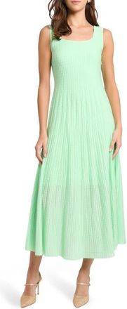Misook Cable Knit A-Line Dress in Paradise Green at Nordstrom, Size Xx-Large