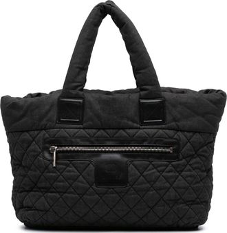 Chanel Borsa tote Coco Cocoon grande in denim trapuntato 2010-2011 - Nero