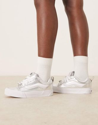 Vans Knu Skool - Sneakers in pelle argento metallizzato
