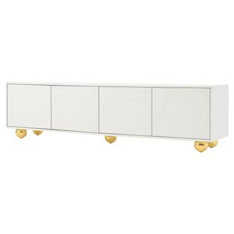 Urban Meuble Mueble tv dise&ntilde;o nube con 4 puertas, blanco, 180 cm