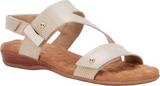 Ros Hommerson Womens Chloe Sandals In Natural Patent Lizard Print Leather