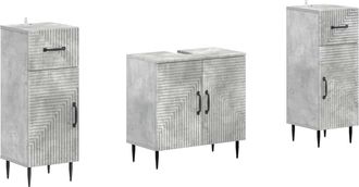 vidaXL Juego De Gabinete De Ba&ntilde;o De 2 Piezas Haarlem Gris Hormig&oacute;n Vidaxl