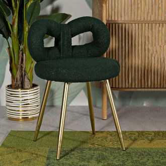 Dmora Silla Rishik, Una Silla, Asiento En Tejido Efecto Boucl&egrave;, Acolchado, Verde