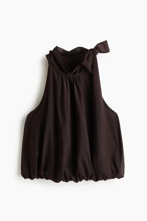 H&M Top mit Schalkragen - Brown