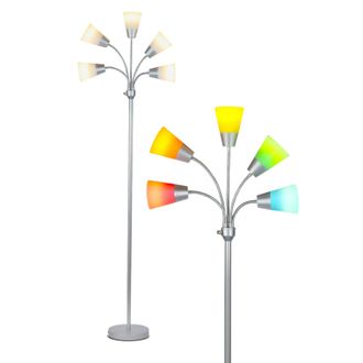 Brightech Medusa Modern LED Floor with 5 Heads and 10 Interchangeable Shades