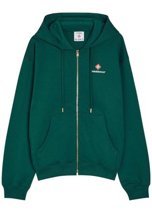 Casablanca Casablanca Hooded Zip-through Cotton Sweatshirt - Green - XL