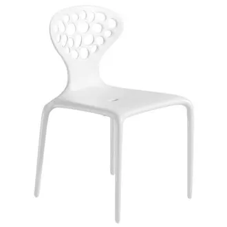 Moroso Stacking chair Supernatural - White - Fibreglass - Designer Ross Lovegrove