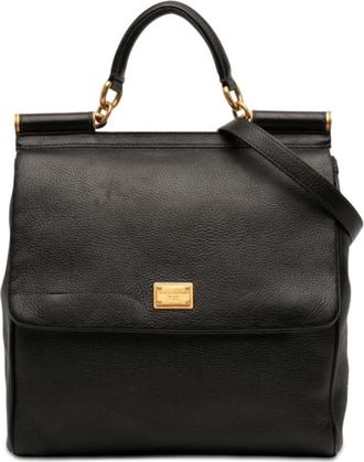 Dolce & Gabbana Pre-owned Dolce and Gabbana Calfskin Flat Sicily Satchel Ladies KNS6B2023BDTERBS