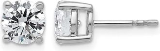 Diamond2Deal 14k Yellow Gold 2 ct Round Lab Grown Diamond Stud Earrings VS Clarity, D-E Color